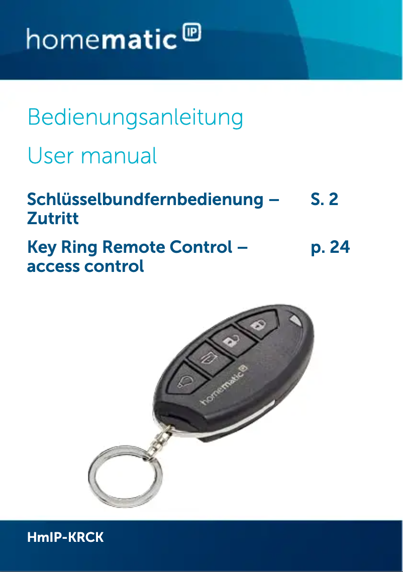 Page n°1 - Manuel utilisateur eQ-3 HmIP-KRCK