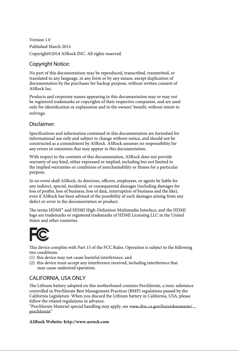 Página 1 del manual Manual de usuario Asrock D1800B-ITX