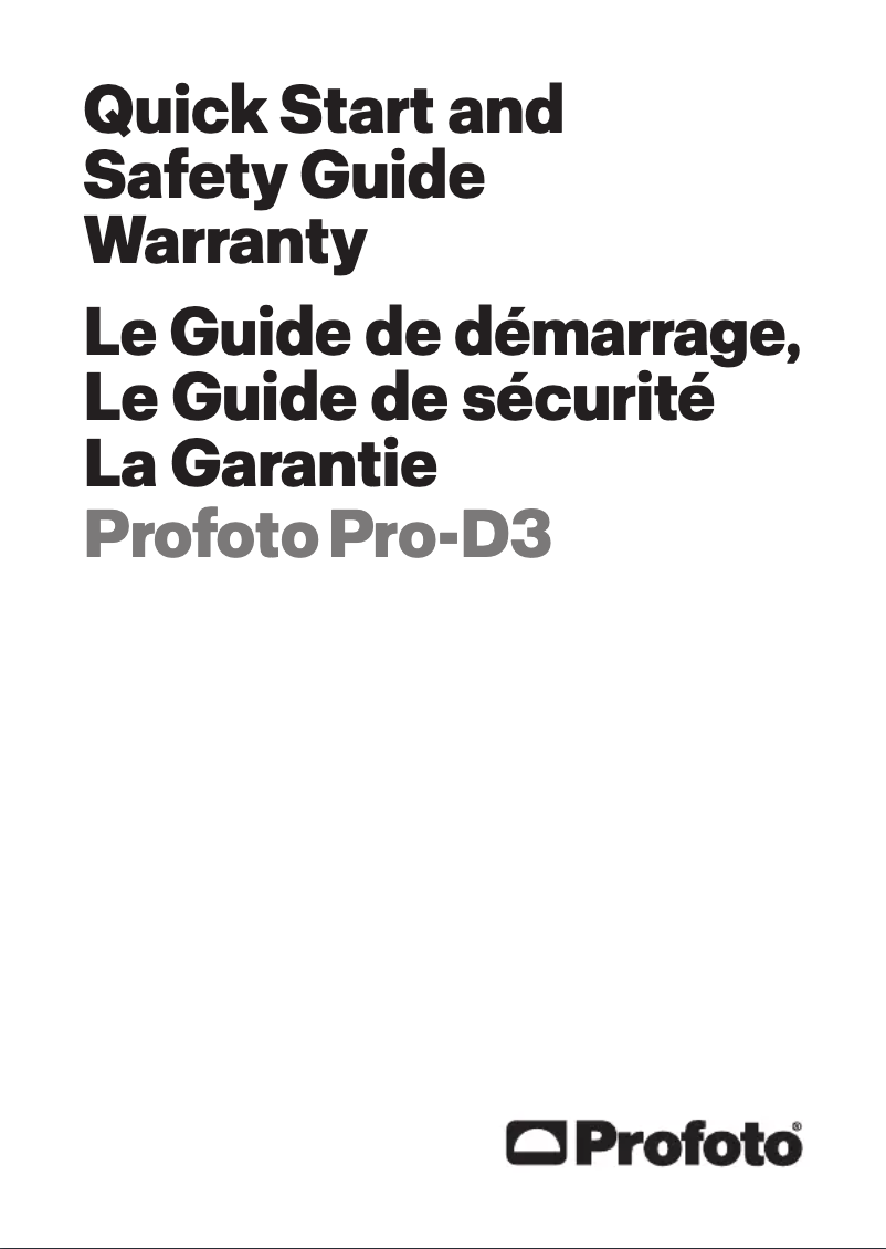Page 1 de la notice Guide de démarrage rapide Profoto Pro-D3
