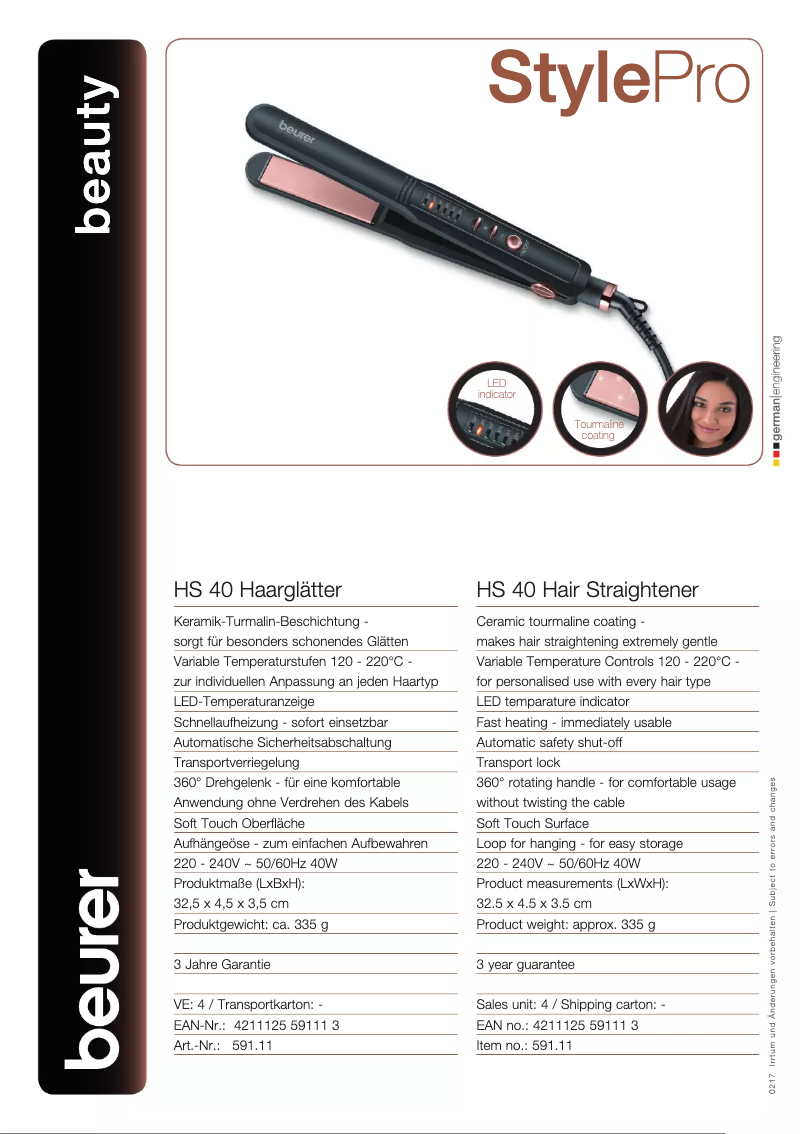 Image de la première page du manuel de l'appareil HS 40