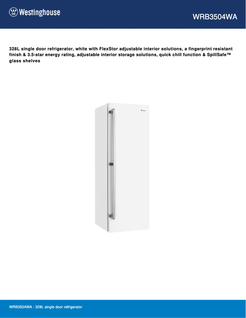 Image de la première page du manuel de l'appareil WRB3504WA