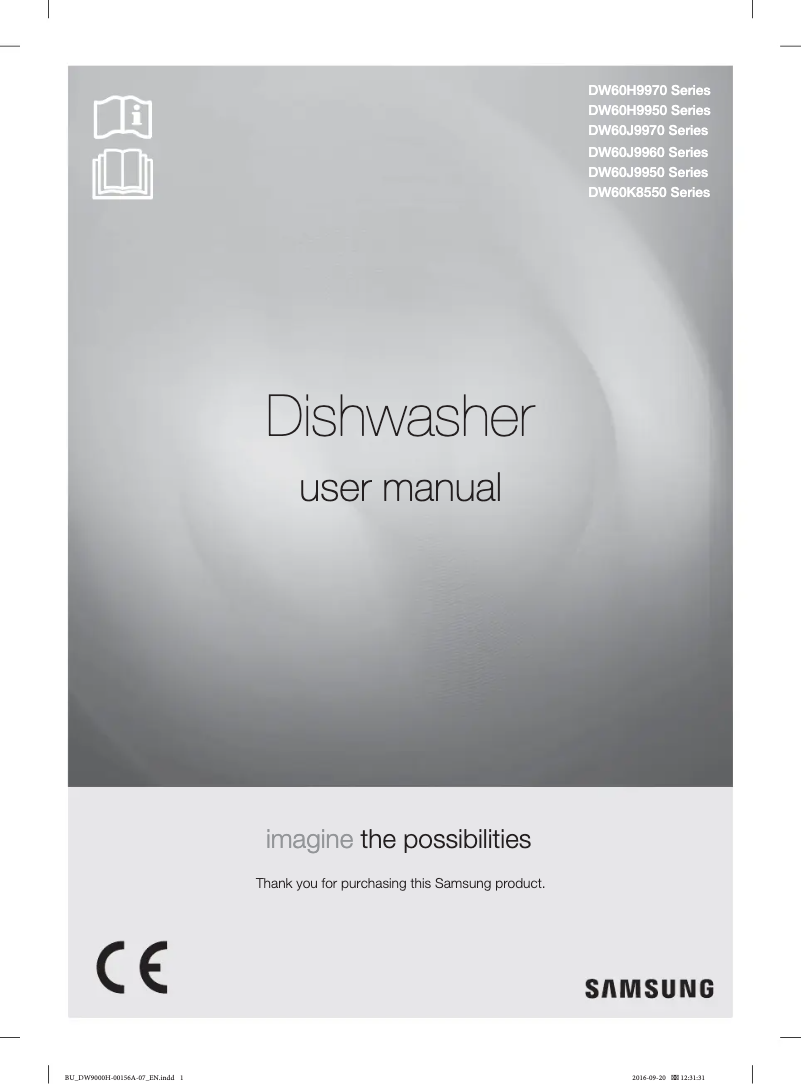 Image de la première page du manuel de l'appareil DW60J9950SS