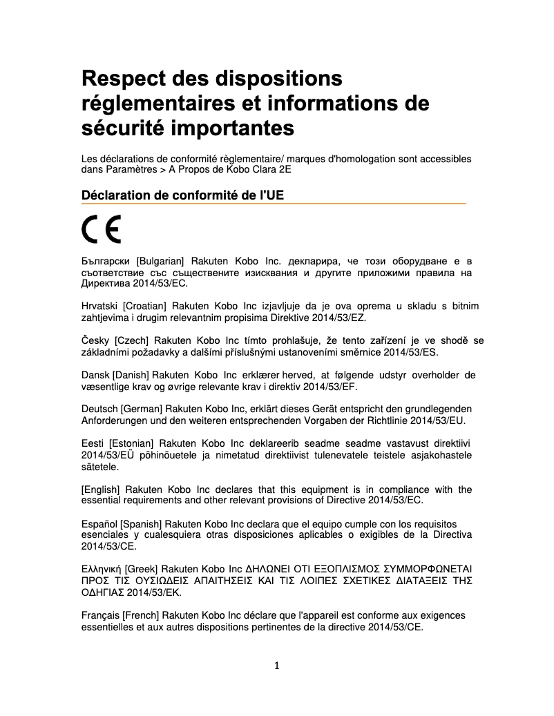 Image de la première page du manuel de l'appareil Clara 2E