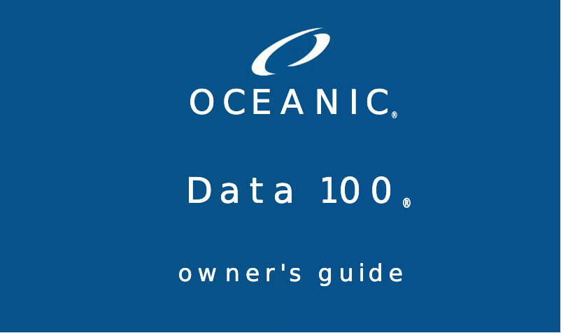 Page 1 de la notice Manuel utilisateur Oceanic Data 100
