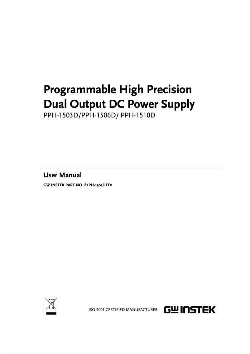 Image de la première page du manuel de l'appareil PPH-1506D