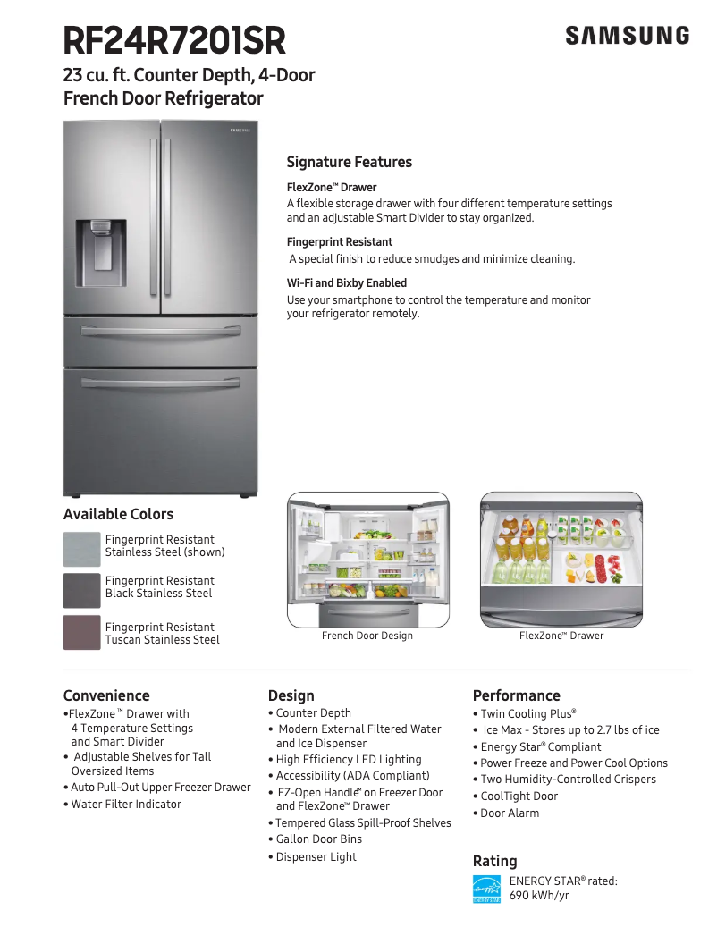 Image de la première page du manuel de l'appareil RF24R7201SR/AA