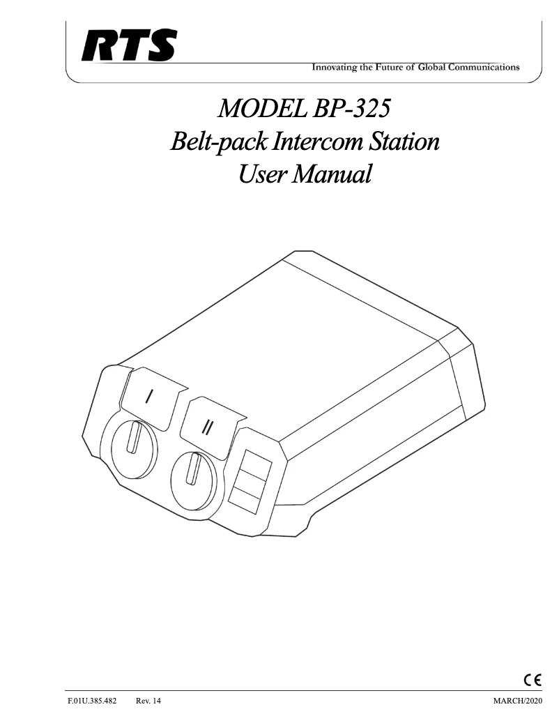 Image de la première page du manuel de l'appareil BP-325