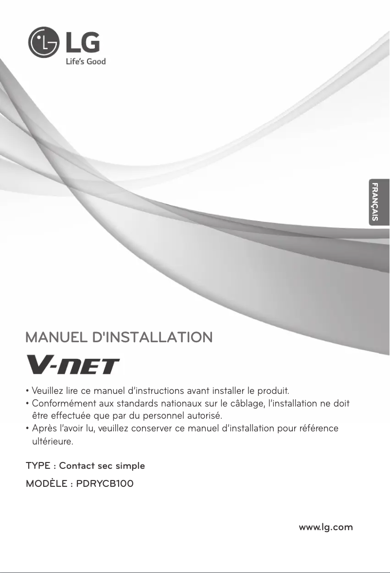 Page n°1 - Manuel utilisateur LG PDRYCB100