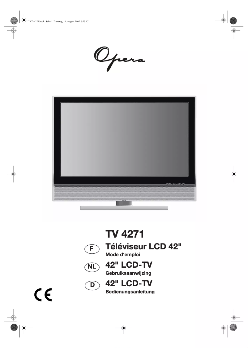 Page n°1 - Manuel utilisateur Opera LCD4271