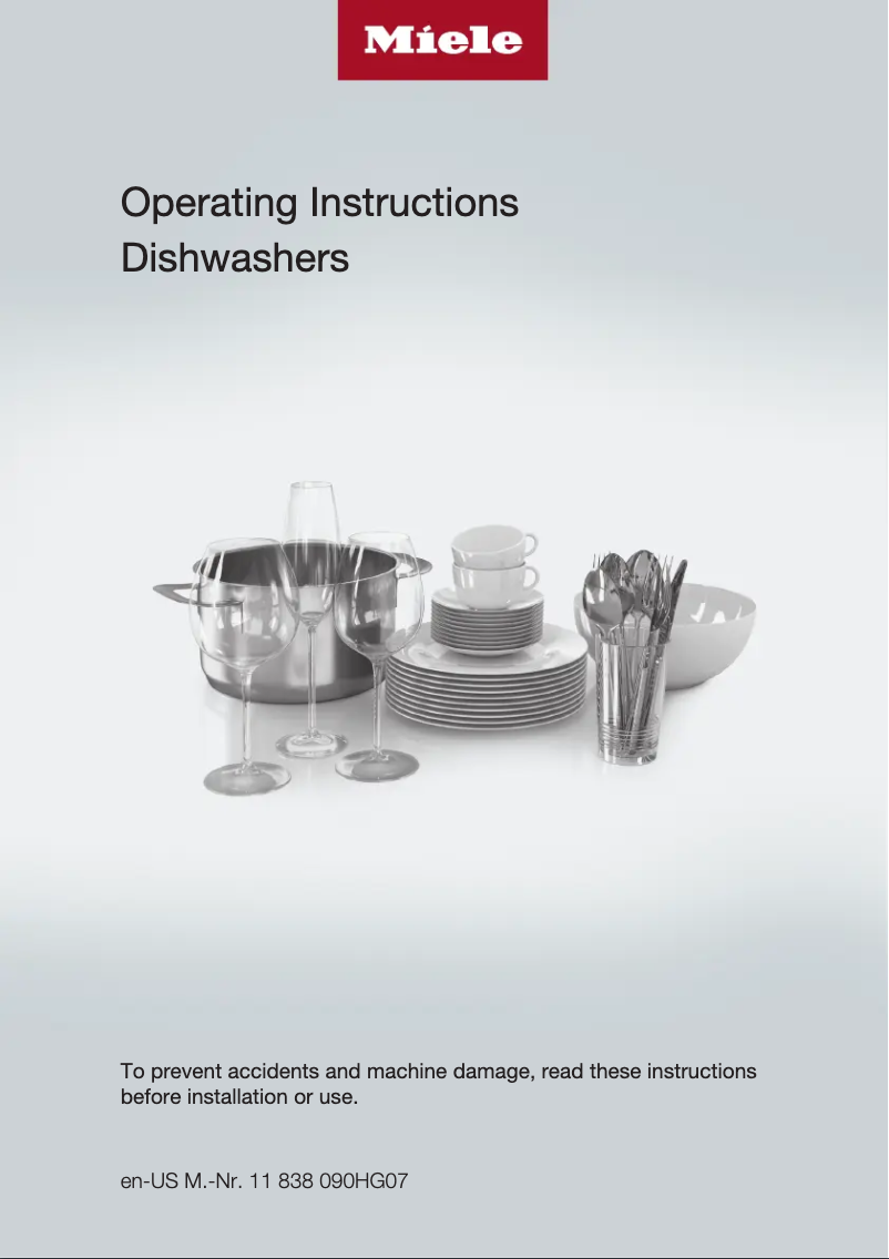Page n°1 - Guide d'installation Miele G 7106 SCU