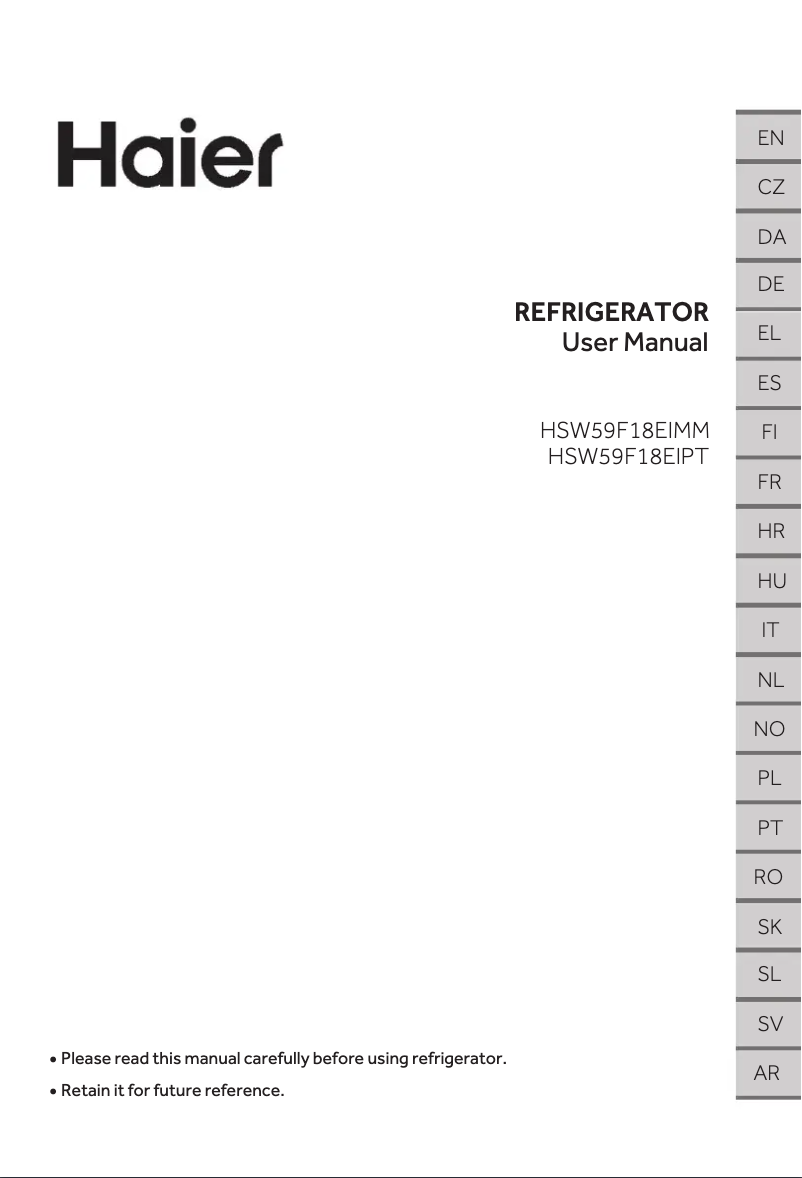 Page n°1 - Fiche technique Haier HSR5918DIMP
