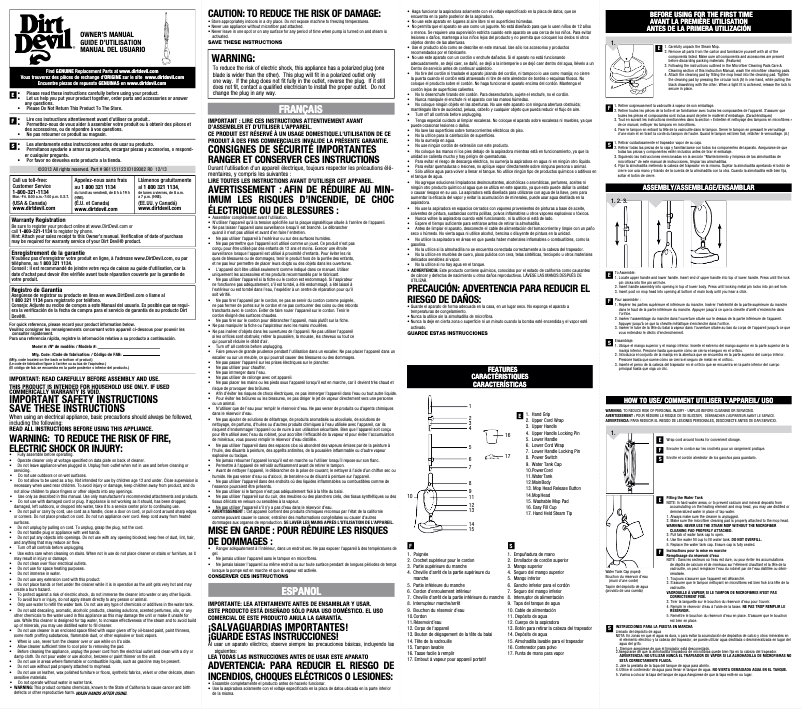 Image de la première page du manuel de l'appareil VersaSteam PD20100