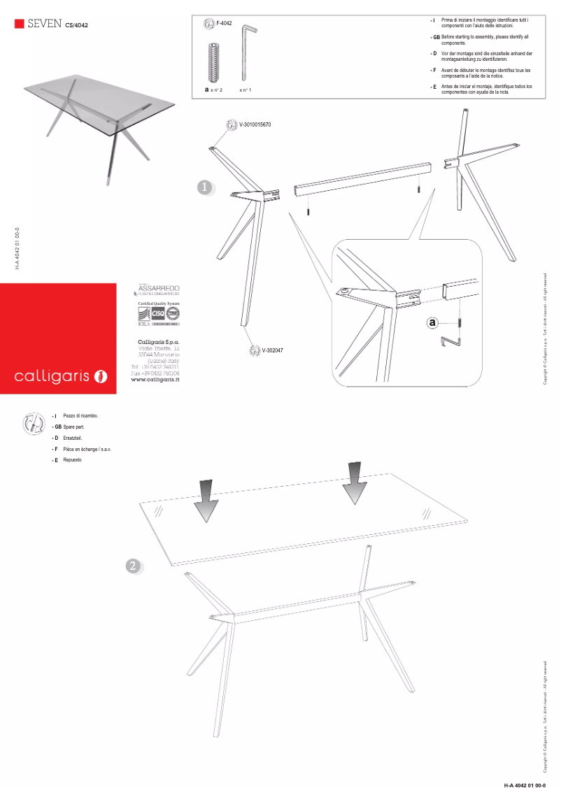Image de la première page du manuel de l'appareil SEVEN CS/4042-RC 180 G