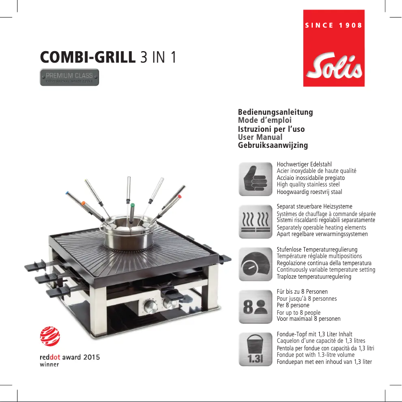 Image de la première page du manuel de l'appareil Combi Grill 3 In 1 796