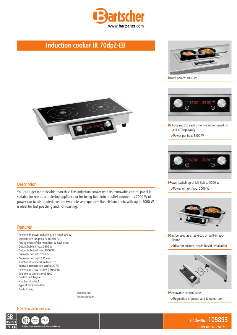 Image de la première page du manuel de l'appareil IK 70dpZ-EB