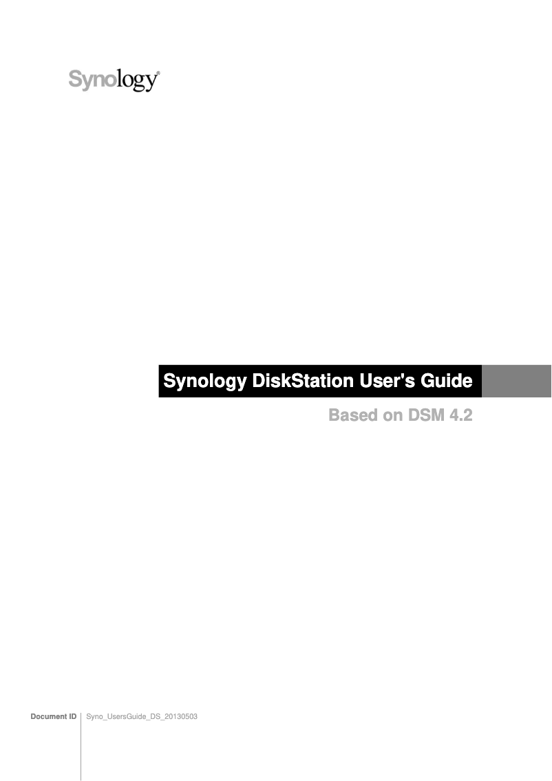 Page 1 de la notice Manuel utilisateur Synology DiskStation DS412