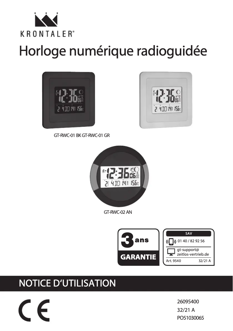 Image de la première page du manuel de l'appareil GT-RWC-01-BK