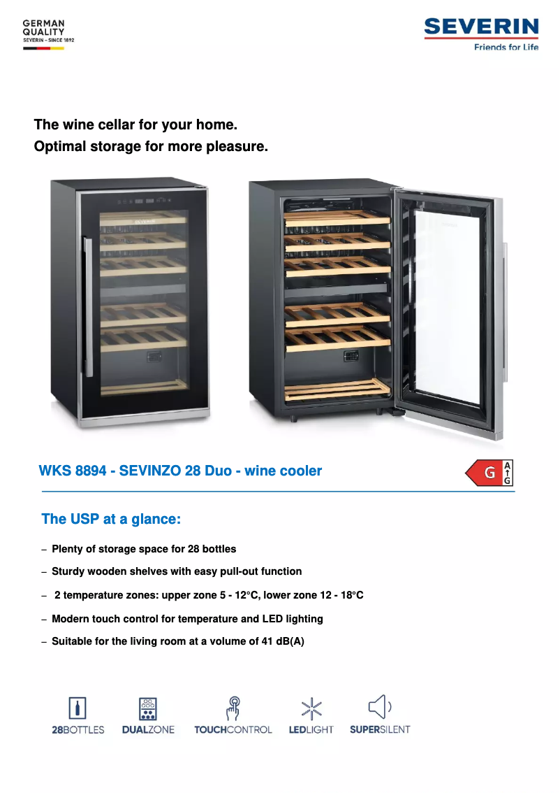 Página 1 del manual Ficha técnica Severin WKS 8894