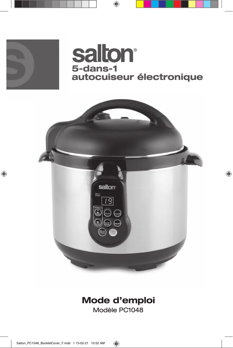 Page 1 de la notice Manuel utilisateur Salton PC1048