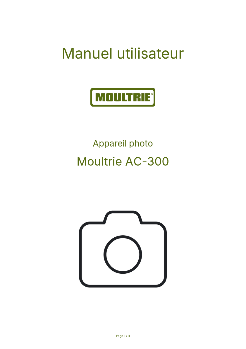 Image de la première page du manuel de l'appareil AC-300