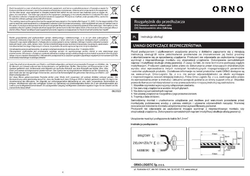 Image de la première page du manuel de l'appareil OR-AE-13263