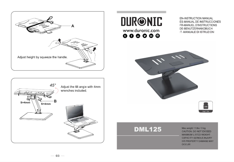 Image de la première page du manuel de l'appareil DML125