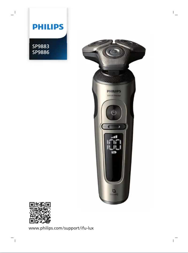 Page n°1 - Manuel utilisateur Philips S9000 Prestige SP9886