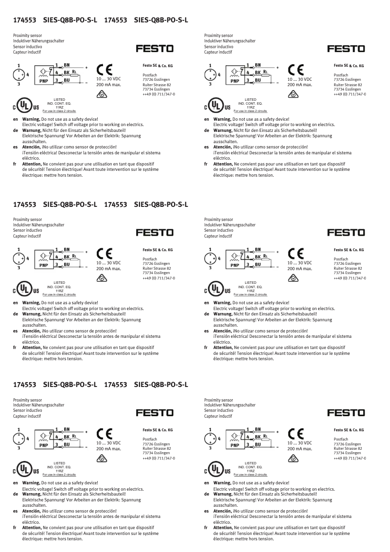 Page n°1 - Manuel utilisateur Festo SIES-Q8B-PO-S-L