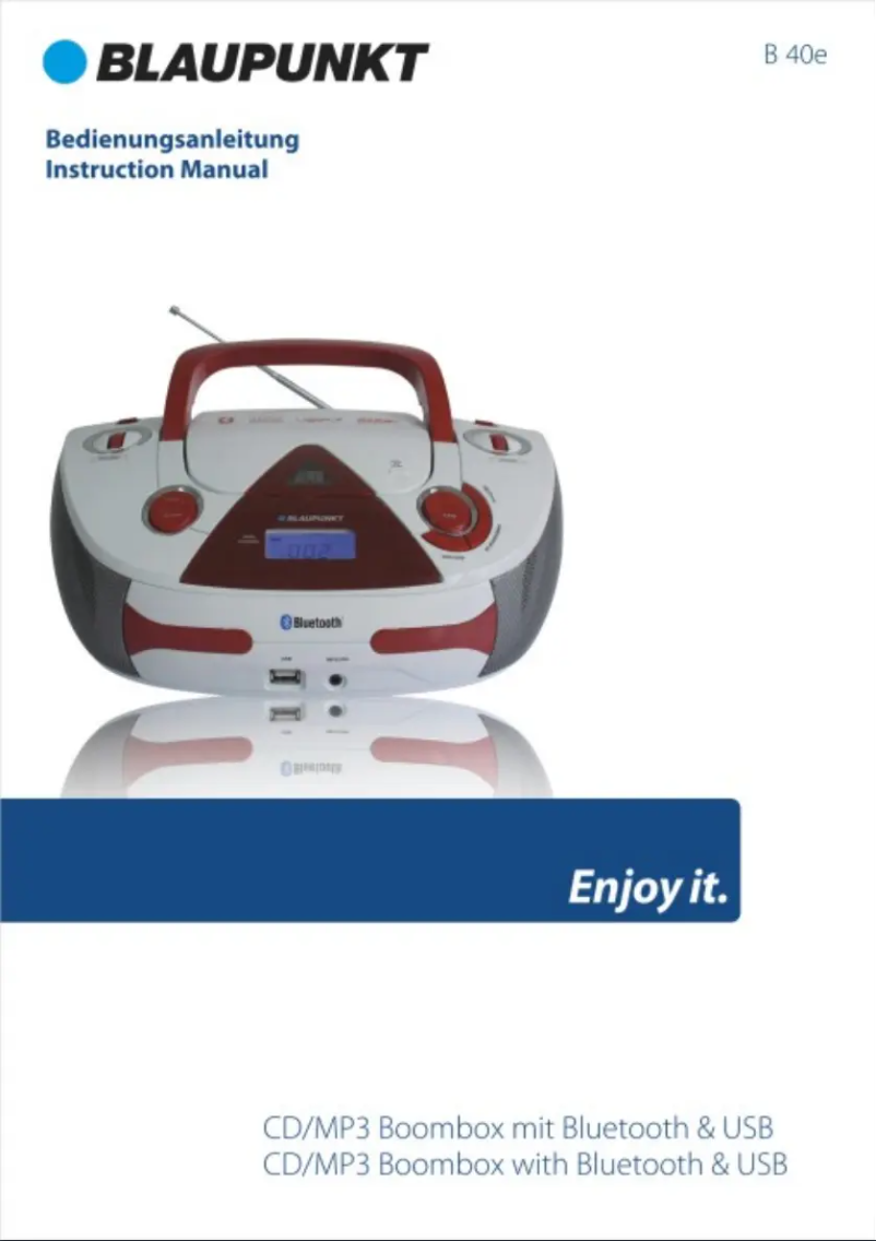 Page 1 de la notice Manuel utilisateur Blaupunkt BLA B40E RD