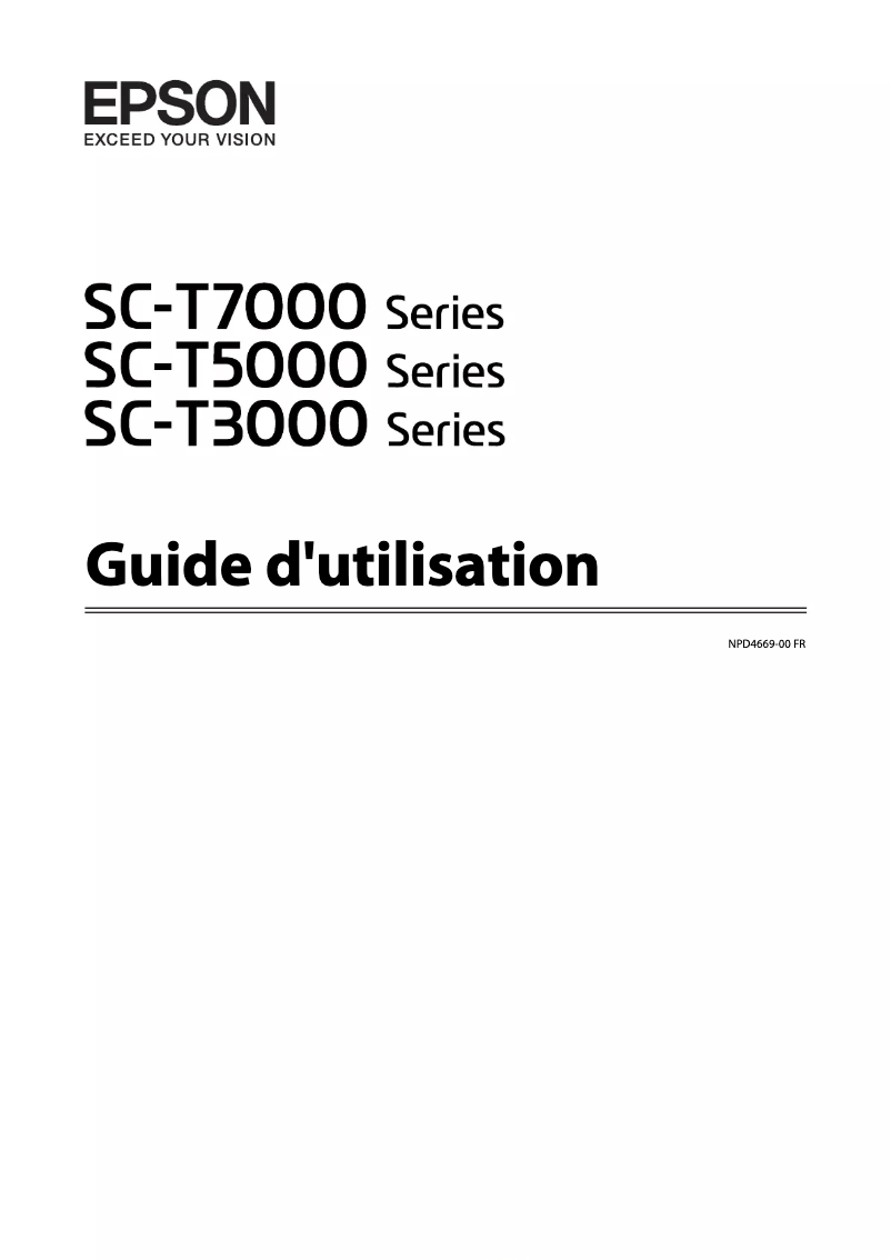 Page n°1 - Manuel utilisateur Epson SureColor SC-T7000