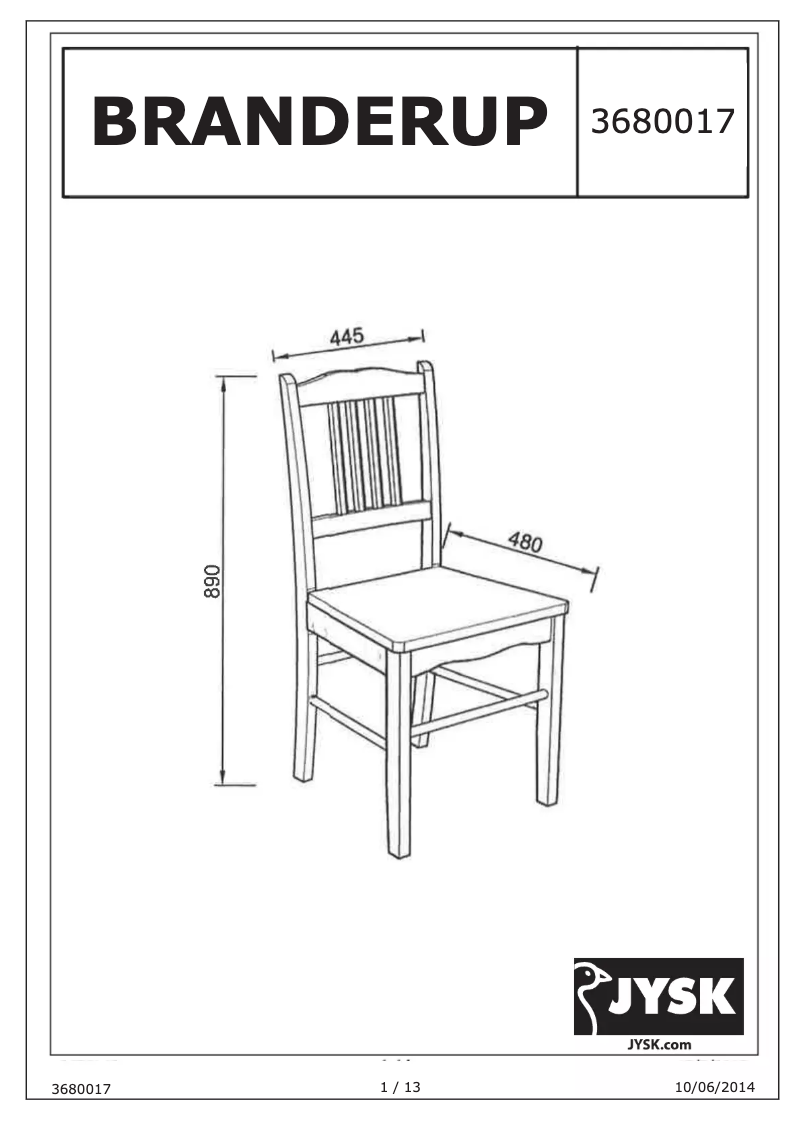 Página 1 del manual Manual de usuario JYSK Branderup