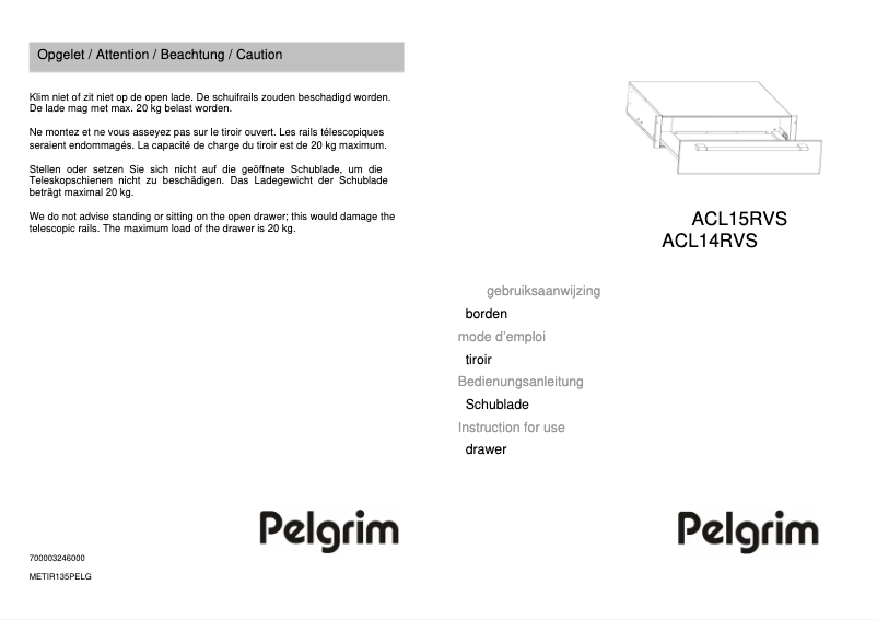 Page 1 de la notice Manuel utilisateur Pelgrim ACL15