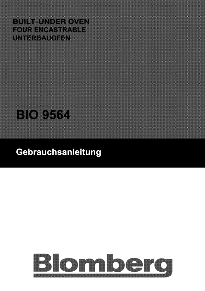 Page 1 de la notice Manuel utilisateur Blomberg BIO 9564 X