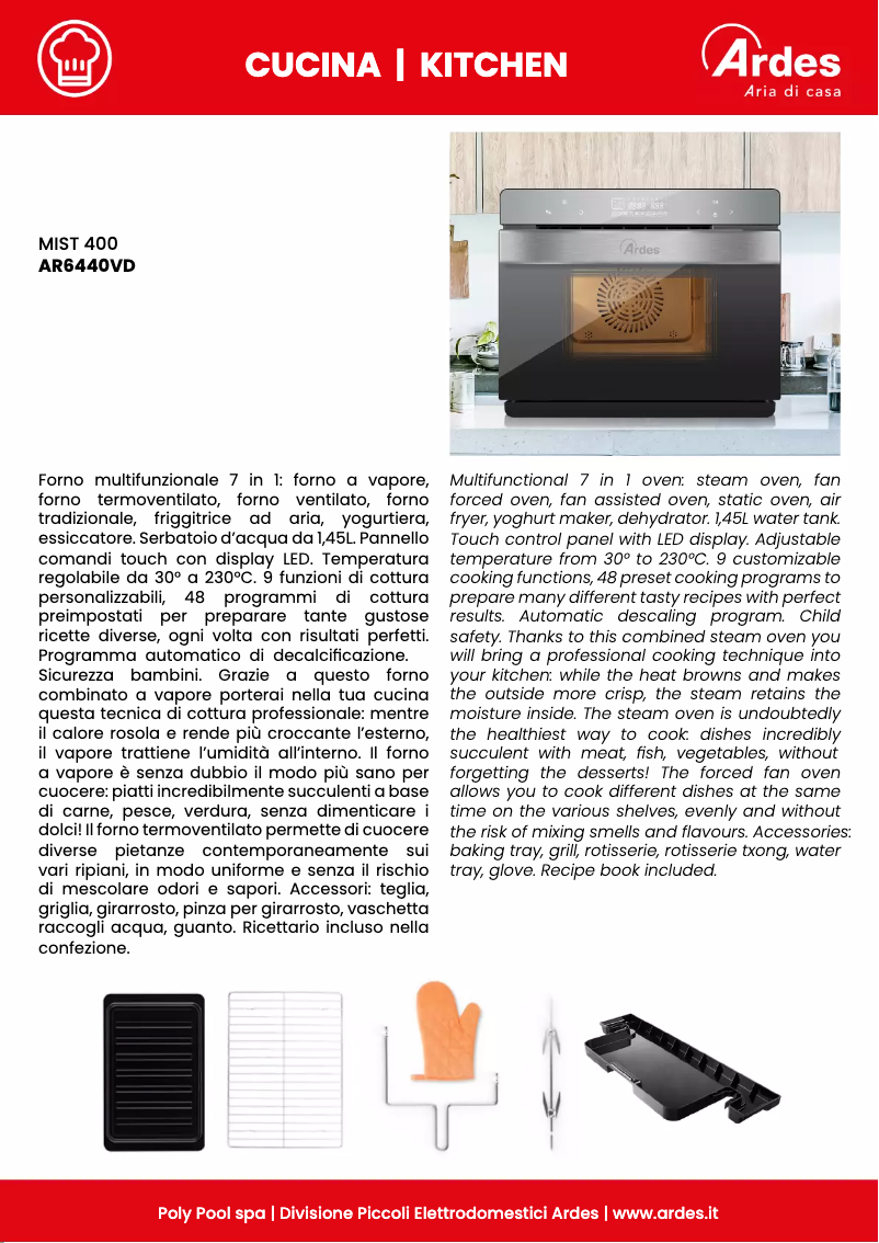 Page 1 de la notice Fiche technique Ardes AR6440VD