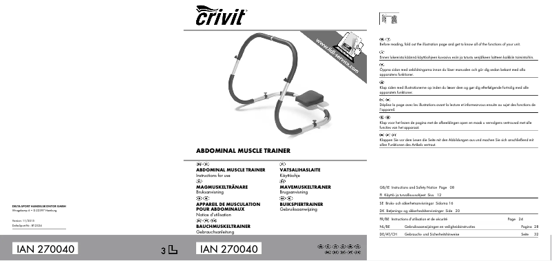 Page 1 de la notice Manuel utilisateur Crivit IAN 270040