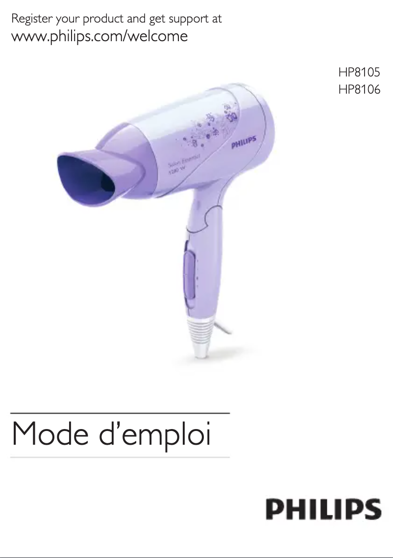 Image de la première page du manuel de l'appareil HP8105