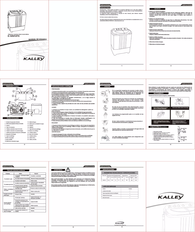 Page 1 de la notice Manuel utilisateur Kalley K-WM13TX
