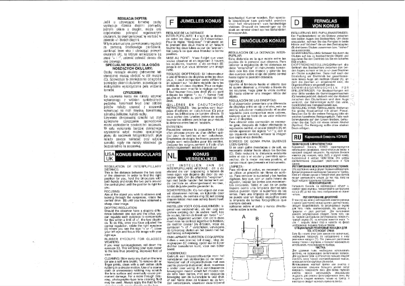 Page 1 de la notice Manuel utilisateur Konus Vue 7x50