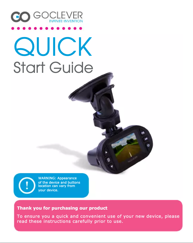 Page 1 de la notice Manuel utilisateur GoClever Mini