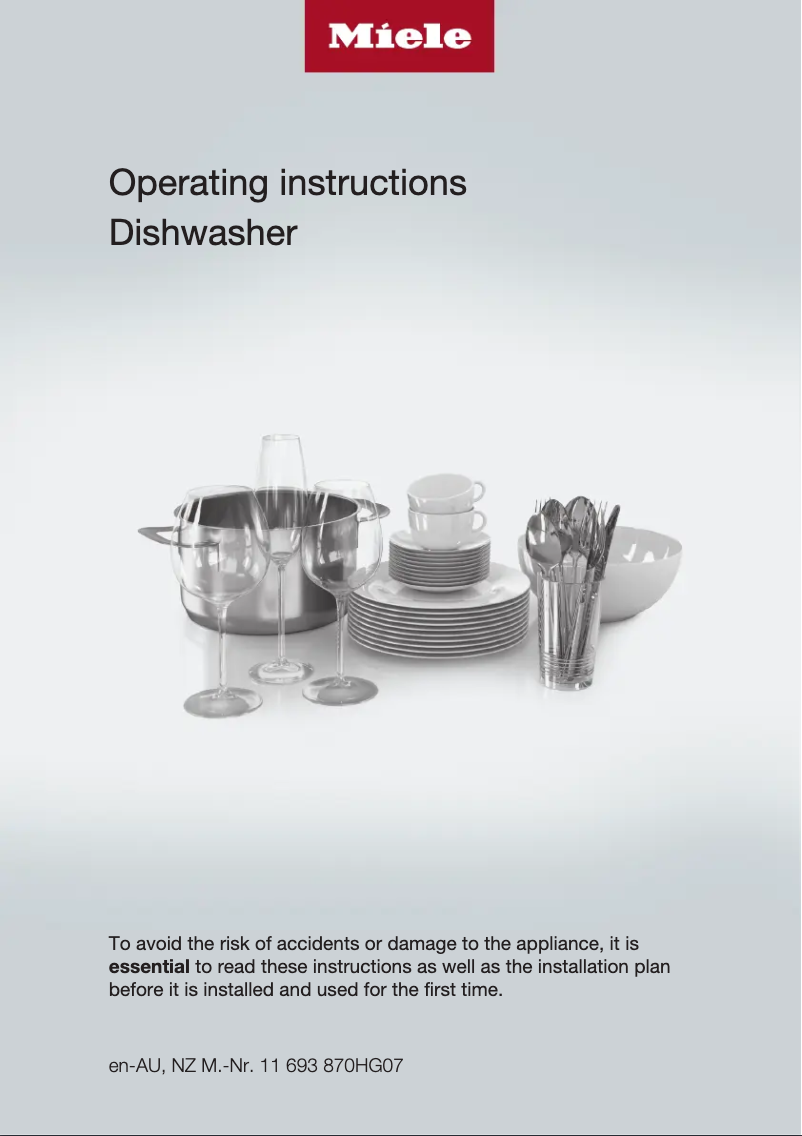 Page n°1 - Manuel utilisateur Miele G 5210 SC Active Plus