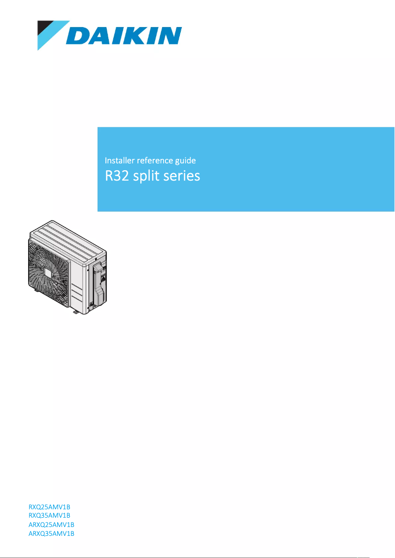 Imagen de la primera página del manual del dispositivo ARXQ25AMV1B