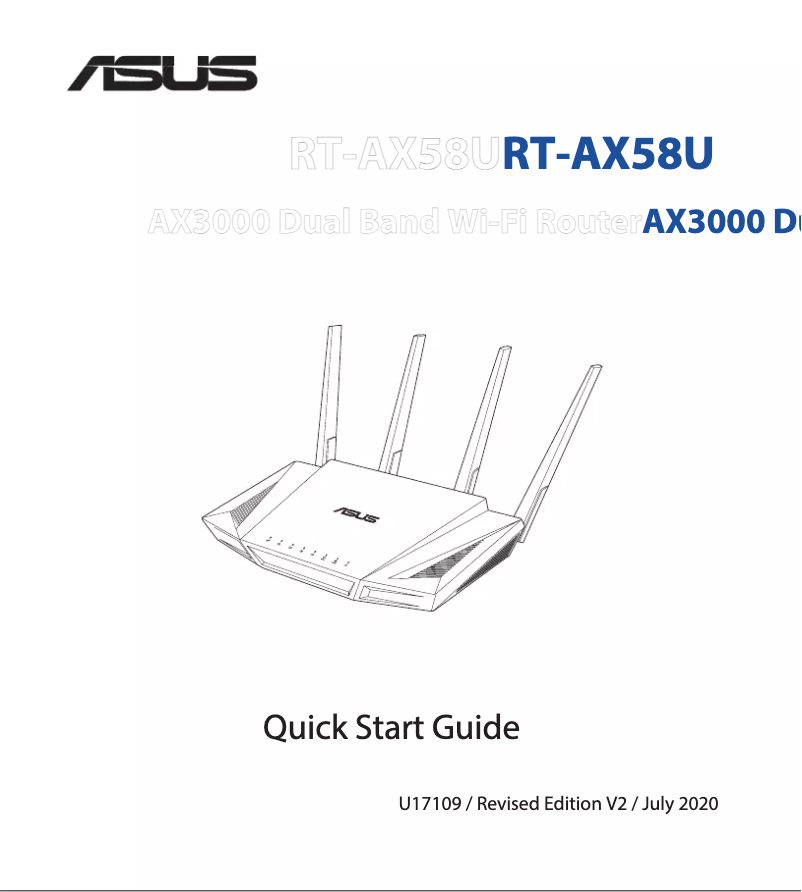 Page n°1 - Guide de démarrage rapide Asus RT-AX58U