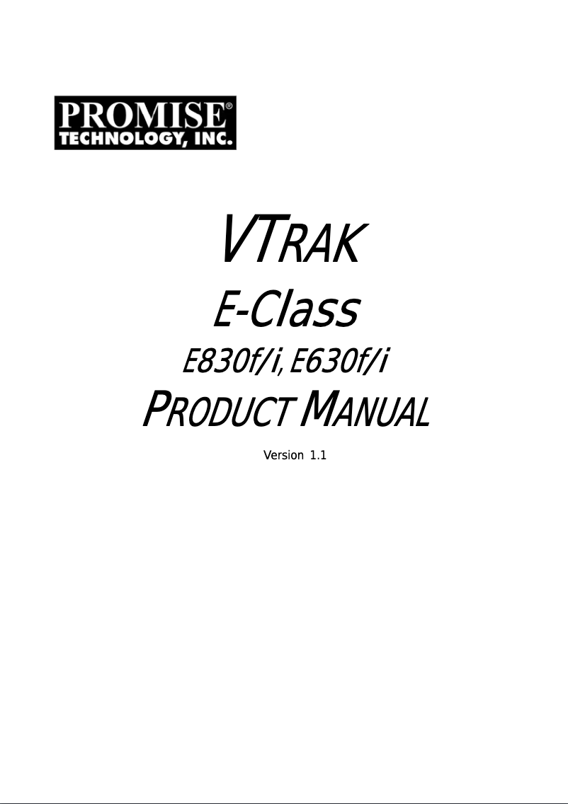Page n°1 - Manuel utilisateur Promise Technology E630FD