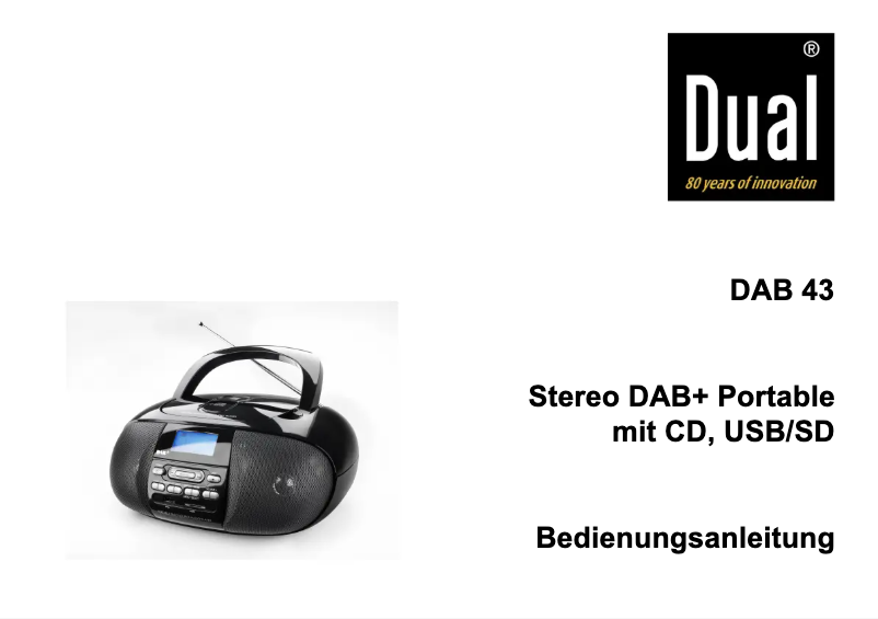Page 1 de la notice Manuel utilisateur Dual DAB-43
