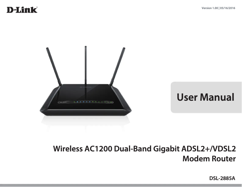 Page 1 de la notice Manuel utilisateur D-Link DSL-2885A