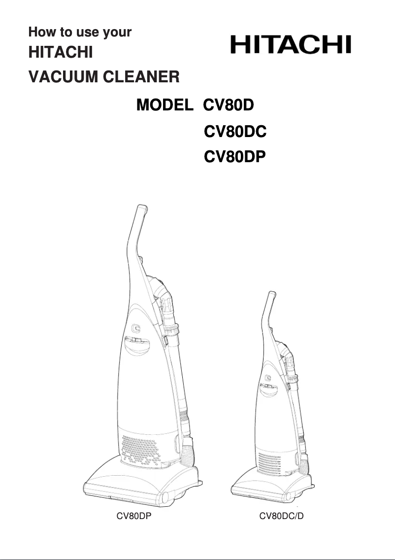 Page 1 de la notice Manuel utilisateur Hitachi CV80DC