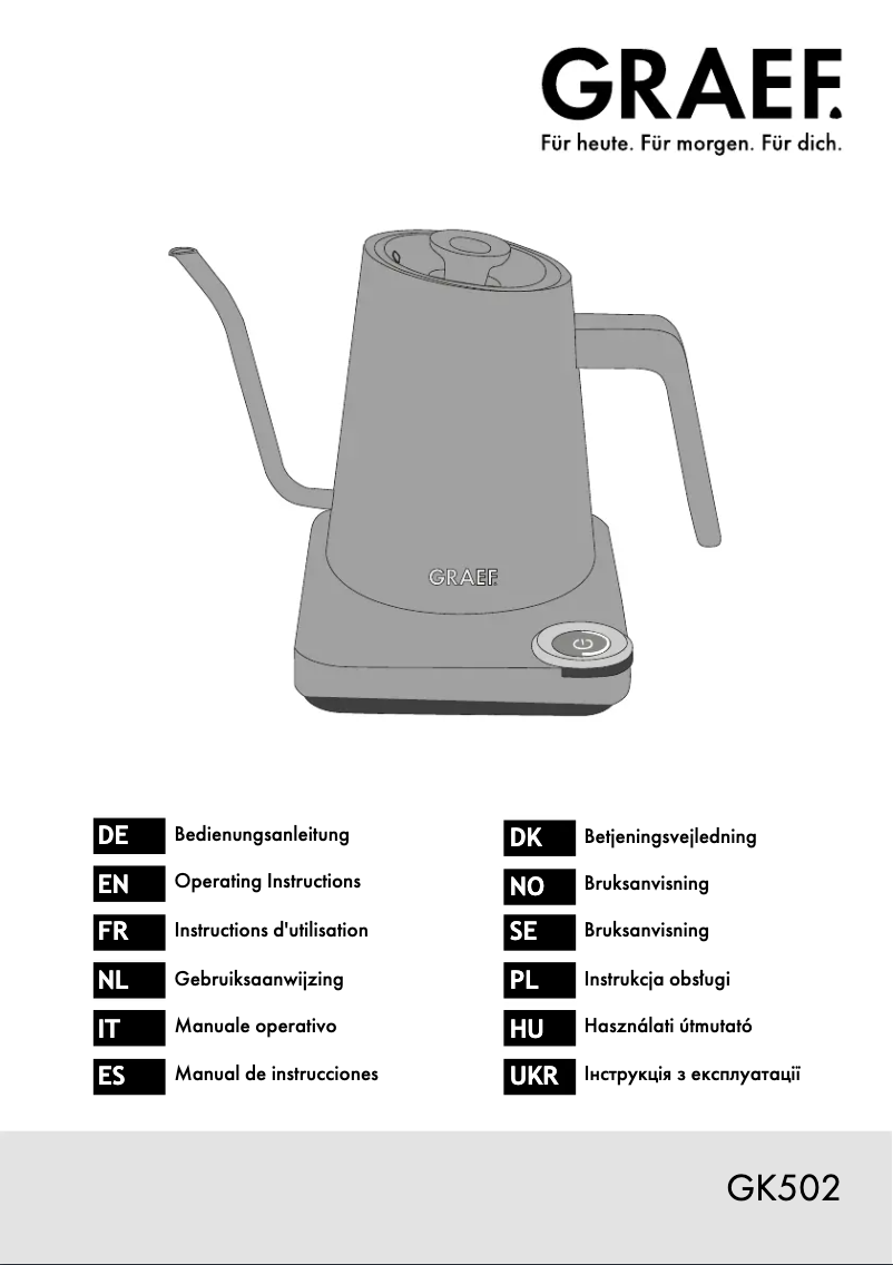 Image de la première page du manuel de l'appareil Pour Over GK502
