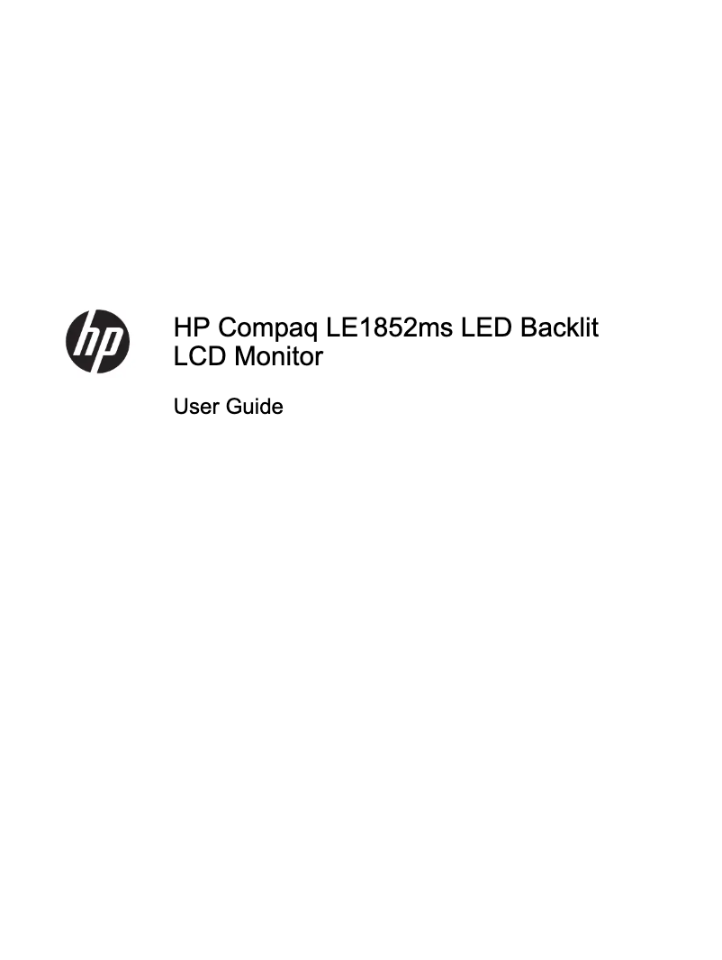 Page n°1 - Manuel utilisateur HP LE1852ms