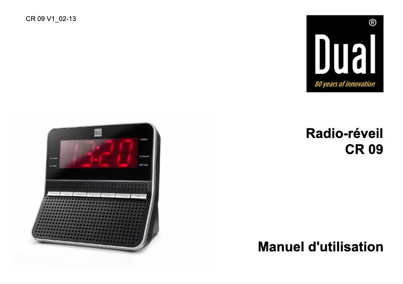 Page 1 de la notice Manuel utilisateur Dual CR09