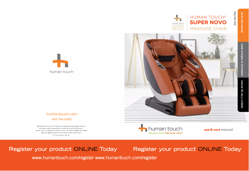 Page n°1 - Manuel d'utilisation et d'entretien Human Touch Super Novo